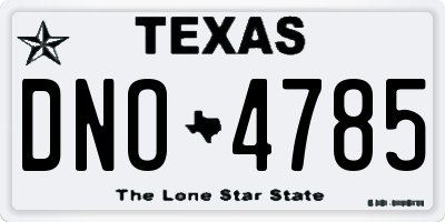 TX license plate DNO4785