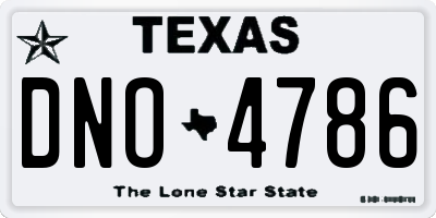TX license plate DNO4786
