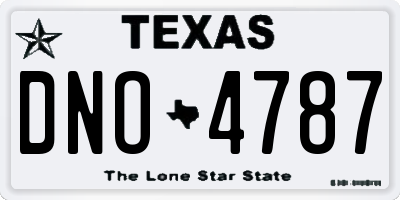TX license plate DNO4787