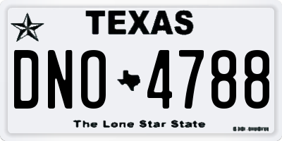 TX license plate DNO4788