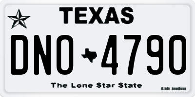 TX license plate DNO4790