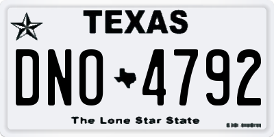 TX license plate DNO4792