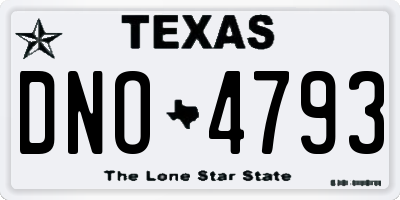 TX license plate DNO4793
