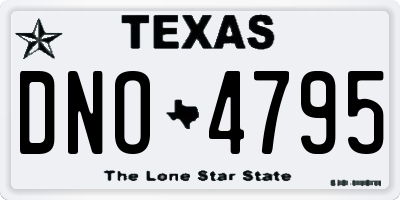 TX license plate DNO4795