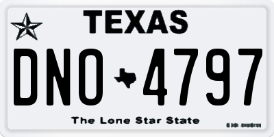 TX license plate DNO4797