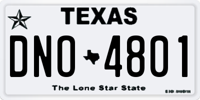 TX license plate DNO4801