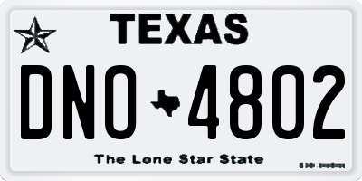 TX license plate DNO4802