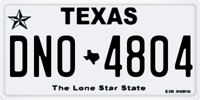 TX license plate DNO4804