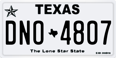 TX license plate DNO4807