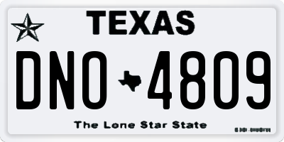 TX license plate DNO4809