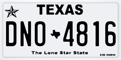 TX license plate DNO4816