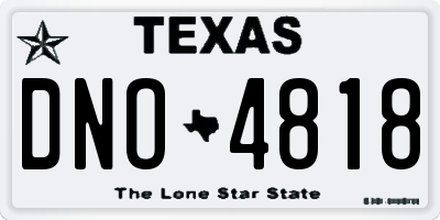 TX license plate DNO4818