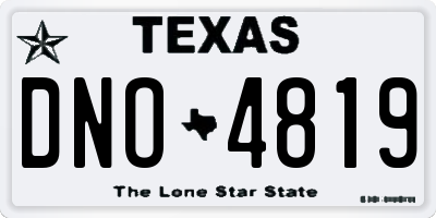 TX license plate DNO4819