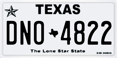 TX license plate DNO4822