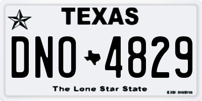TX license plate DNO4829