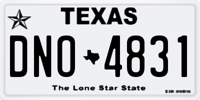 TX license plate DNO4831