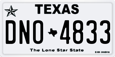 TX license plate DNO4833
