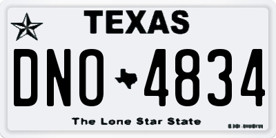 TX license plate DNO4834