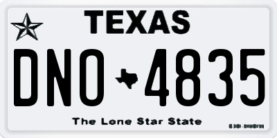 TX license plate DNO4835