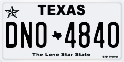 TX license plate DNO4840