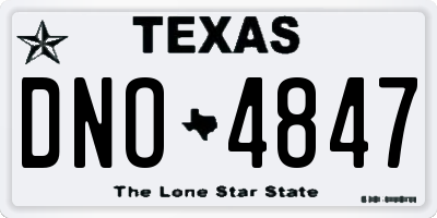 TX license plate DNO4847