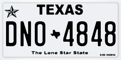 TX license plate DNO4848