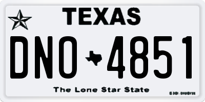TX license plate DNO4851