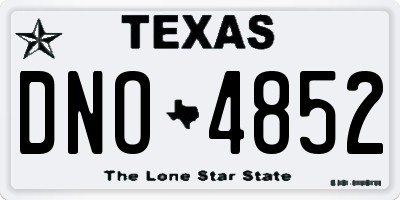 TX license plate DNO4852