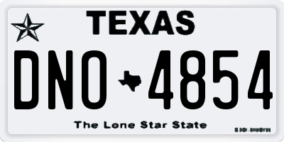 TX license plate DNO4854