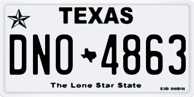 TX license plate DNO4863