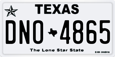 TX license plate DNO4865