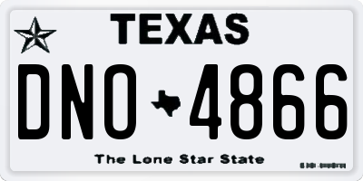 TX license plate DNO4866