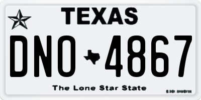 TX license plate DNO4867