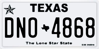 TX license plate DNO4868