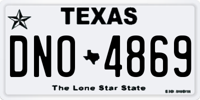 TX license plate DNO4869
