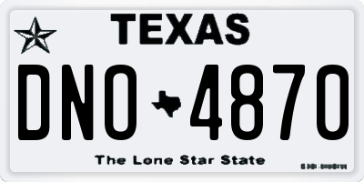 TX license plate DNO4870