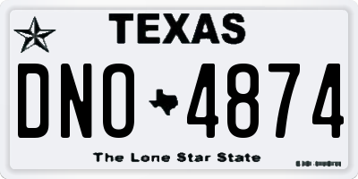 TX license plate DNO4874