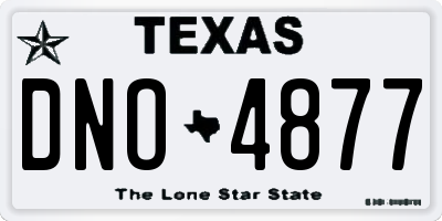 TX license plate DNO4877