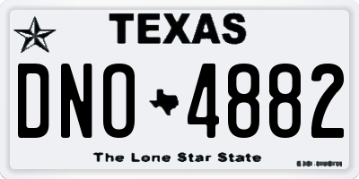 TX license plate DNO4882