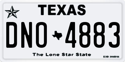 TX license plate DNO4883