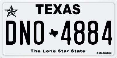 TX license plate DNO4884