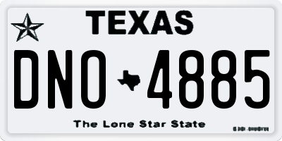 TX license plate DNO4885