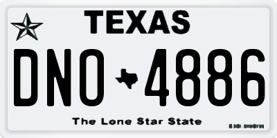 TX license plate DNO4886