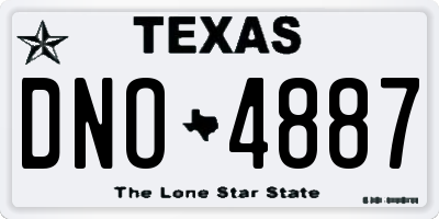 TX license plate DNO4887