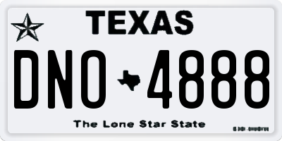 TX license plate DNO4888
