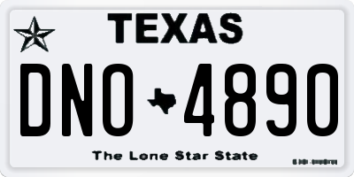 TX license plate DNO4890
