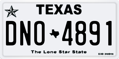 TX license plate DNO4891