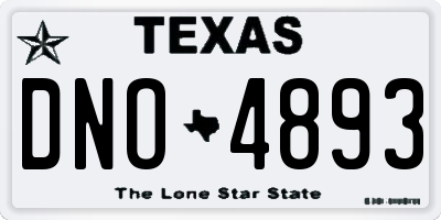 TX license plate DNO4893