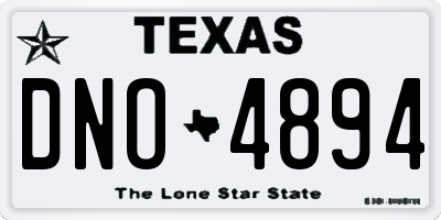 TX license plate DNO4894