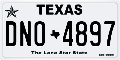 TX license plate DNO4897